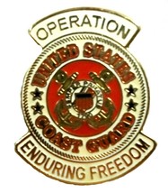 Operation Enduring Freedom U.S Coast Guard Hat Tac or Lapel Pin - $6.58