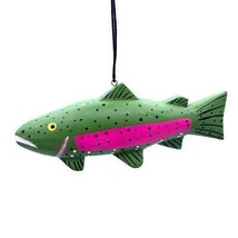 Rainbow Trout  Fish Fair Trade Nicaragua Balsa Wood Handmade Ornament - £12.46 GBP