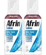 Afrin Saline Nasal Spray Twin Pack, 100% Drug Free, Saline Solution, 4.5... - $24.43 CAD