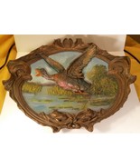 Ceramic 3D Wall Art Picture/Plaque Duck Hand-Painted Marked Vintage/Antique - $38.85