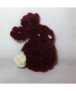 Vintage Crochet Easter Bunny Rabbit Holiday Pin Brooch Handmade Brown Wh... - £7.83 GBP
