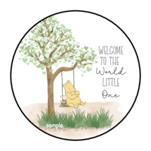 CLASSIC WINNIE THE POOH BABY SHOWER STICKERS ENVELOPE SEALS LABELS TAGS ... - £1.56 GBP