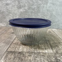 Pyrex 7401-S Ribbed Clear Glass 3-Cup Bowl w/Lid - £8.91 GBP
