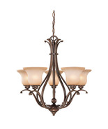Vaxcel International CH35405RBZB 5 Light Monrovia Chandelier Royal Bronze - $454.30