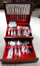 vintage ROGERS REINFORCED plate EXQUISITE 50pc silverplate FLATWARE set - $173.25