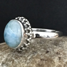 925 Argento Sterling Larimar Gemma Oro Rosa / Placcato Anello Lei Regalo GRS1184 - £29.34 GBP+