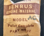 NOS NEW Genuine Benrus Watch Cal. AC Pallet Complete Part# 12 - $19.79