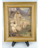 1943 Warner Sallman Shepherd Jesus Among Sheep 15x18 Litho Carved Wood F... - €85,96 EUR