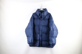 Vtg 90s Starter Mens L Reversible Distressed Spell Out Duck Down Puffer Jacket - £55.35 GBP