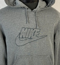 Vintage Nike Sweatshirt Embroidered Swoosh Logo Hoodie Gray Mens Medium - $39.99