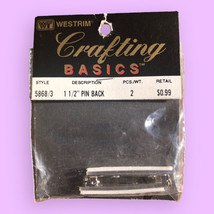 Vintage Westrim Crafting Basics 1 1/2&quot; PIN BACK 2 Pieces Jewelry Craft 5868 NOS - £7.33 GBP