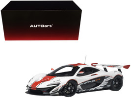 Mclaren P1 GTR Gloss White with Red Stripes 1/18 Model Car by Autoart - £208.35 GBP