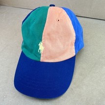 Polo Ralph Lauren Men Color Block Chino Ball Cap Green Peach Blue Adjustable Hat - $29.99