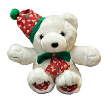 Cuddle Wit White Teddy Bear Plush Christmas Stuffed Animal 14 Inch Toy Vintage - £10.56 GBP