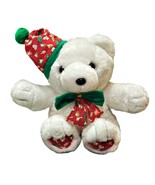 CUDDLE WIT White Teddy BEAR Plush CHRISTMAS Stuffed Animal 14 Inch Toy V... - £10.71 GBP