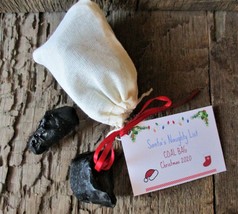 Handmade Santa&#39;s Naughty List Charcoal Soap Favor Bag of Charcoal Soaps - £2.57 GBP