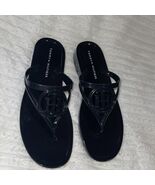 Tommy Hilfiger Vedna Sandals Black Jelly Thong Cutout Logo Flip Flops sz... - $1,069.53 MXN