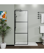 Goodyo 34&quot; Black 3-Panel Walk-In Shower Door - $254.99