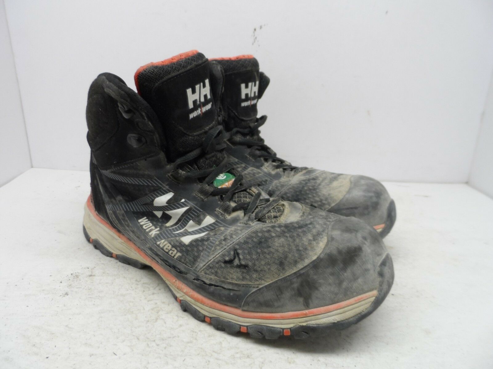 HELLY HANSEN Men&#39;s Aluminum Toe Composite Plate Mid Cut Safety Boots Bla... - $21.37