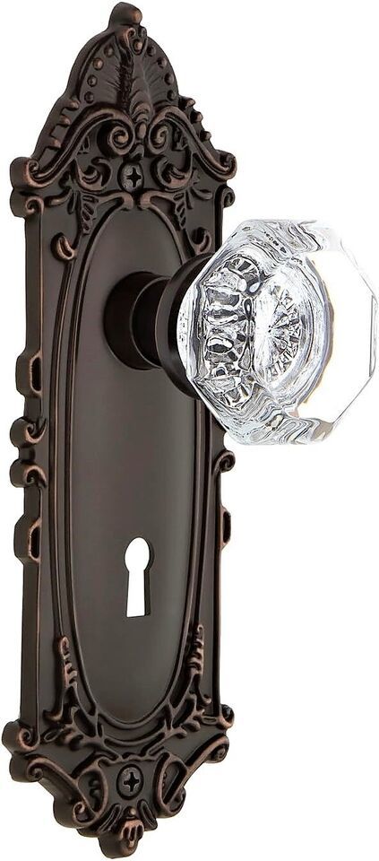 Nostalgic Warehouse Victorian Plate Waldorf Knob, Single Dummy w/ Keyhol... - $85.00