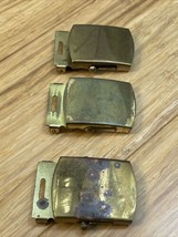 Vintage Lot Of 3 Military Gold Tone Belt Buckles KG JD - $282.26 MXN