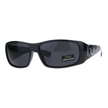 Locs Hardcore Shades Mens Rectangular Wrap Black Bandanna Print Sunglasses - £8.75 GBP