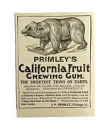 Primley&#39;s California Fruit Gum 1894 Advertisement Victorian Grizzly ADBN1LL - $19.99
