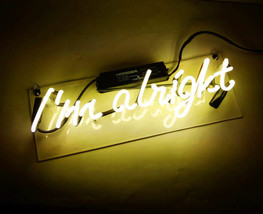 Handmade &#39;I&#39;m Alright&#39; Art Light Banner Neon Light Sign 14&quot;x6&quot; - £55.02 GBP