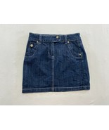 Liquid X Denim Mini Skirt Size 3/4 Stretch Cotton Blend Pockets Blue Jean - $7.92