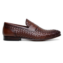 Belvedere Slip-on Penny Loafers Shoes Italian Calfskins Luca Ant.Tan image 6