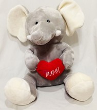 Elephant Muah Valentines Day Heart Plush Stuffed Animal 1&quot; 2016 Animal Adventure - £18.15 GBP