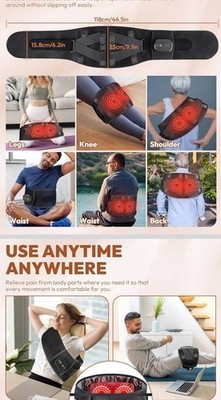 Cordless Infrared Light Therapy Belt with Heating Vibration Massage Pain Relief Item image 6