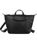 Longchamp Le Pliage Cuir Top Handle Leather Backpack ~NWT~ Black - $371.25