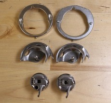 Lot of 6 Various Sewing Machine Parts Shuttle Hook, Race Cover, Bobbin Case - $12.86
