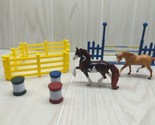 Breyer Stablemates Set 2 Horses jump corral fence pen from Red Stable Pl... - $12.86