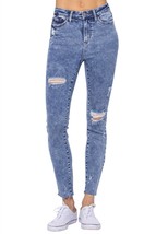 Judy Blue high rise destroyed skinny jean in Acid Wash - £28.55 GBP