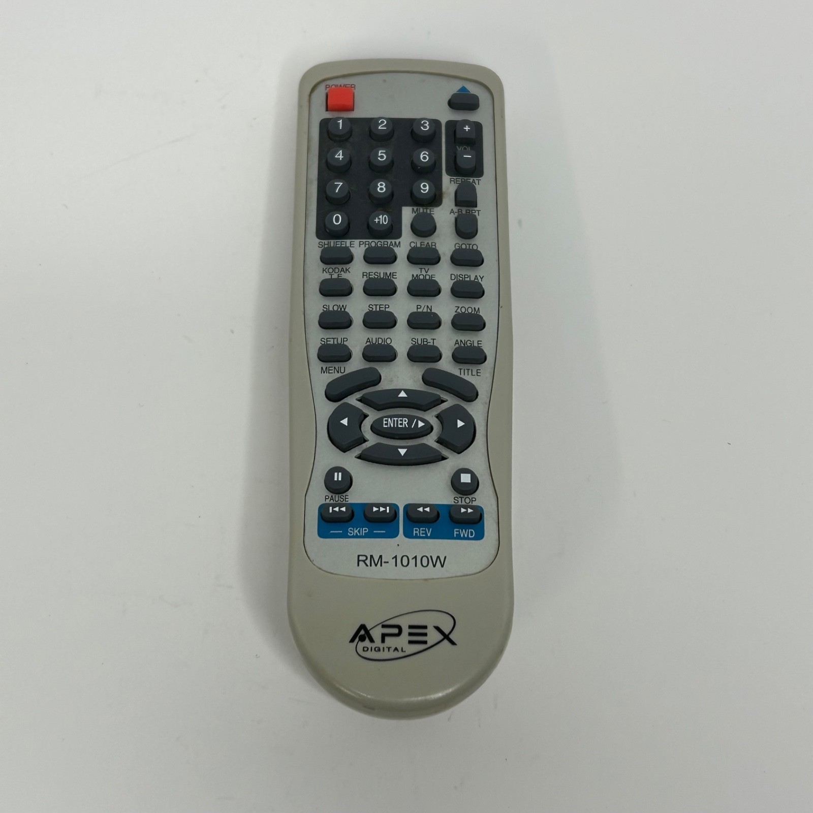 APEX RM-1010W Remote Control For DVD PLAYER AD-1110W Tested OEM - $8.28