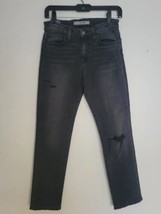Joe&#39;s Jeans Lara Distressed Mid Rise Straight Ankle Jeans Sz26 Chara Black/Gray - £61.15 GBP