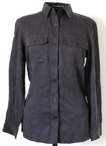 Josephine Chaus Sport Gray Blouse Shirt Top Small  Long Sleeve Button Up NEW - £27.14 GBP
