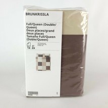 Ikea BRUNKRISSLA Full/Queen Duvet Cover w/ 2 Pillowcases Brown Beige New - $55.39