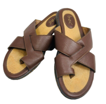 Boc Born Leather Sandals Flip Flops Toe Flats Thongs 8 M Shoes Brown Z25806 - $49.99