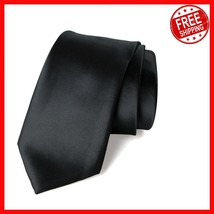 Men&#39;s Luxurious Satin Microfiber Tie - Black, Regular &amp; Skinny Options A... - $618.88 MXN