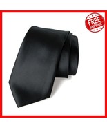 Men&#39;s Luxurious Satin Microfiber Tie - Black, Regular &amp; Skinny Options A... - $608.09 MXN