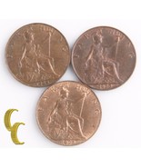 1923-1925 Great Britain Farthing Lot (AU-BU, 3 coins) George V England K... - €67,15 EUR
