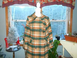 60&#39;s Coat Women&#39;s Brown Plaid Wool Coat - £63.39 GBP