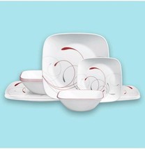 New-Corelle Squares Splendor 12-Pc Set  4 Place Settings - $2,235.86 MXN