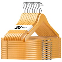 Wooden Hangers 20 Pack Wood Clothes Hangers Smooth Finish Wooden Coat Hangers Fo - £31.96 GBP