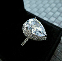 Engagement Ring 3.50Ct Pear Cut Simulated Diamond White Gold Plated in Size 7.5 - £109.24 GBP