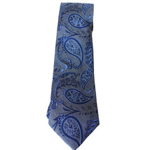 Michael Kors Gray Blue Paisley Movement Silk Blend Tie - £19.57 GBP