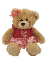 Dan Dee Stuffed Animal Valentines Bear 16 Inch Love Hearts Plush Kids Toy - £11.31 GBP